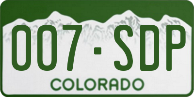 CO license plate 007SDP