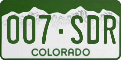 CO license plate 007SDR