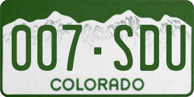 CO license plate 007SDU