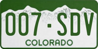 CO license plate 007SDV