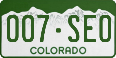 CO license plate 007SEO