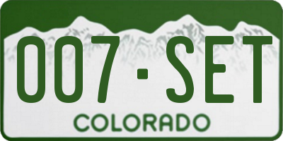 CO license plate 007SET