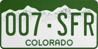 CO license plate 007SFR