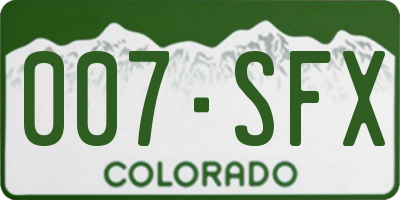 CO license plate 007SFX