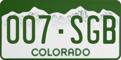 CO license plate 007SGB