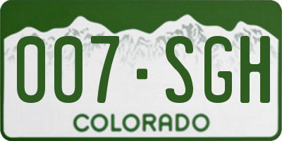 CO license plate 007SGH