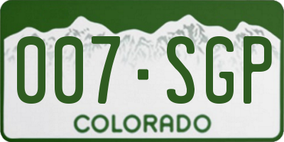 CO license plate 007SGP