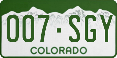 CO license plate 007SGY