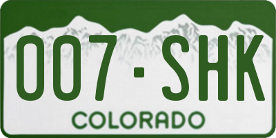 CO license plate 007SHK