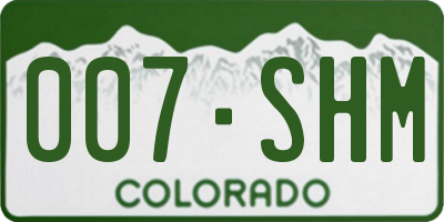 CO license plate 007SHM