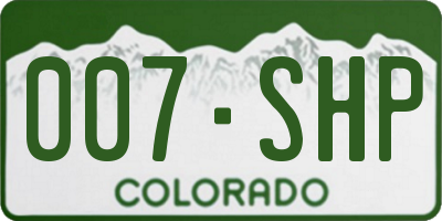 CO license plate 007SHP
