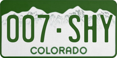 CO license plate 007SHY
