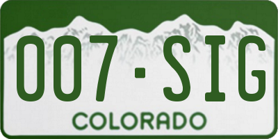 CO license plate 007SIG