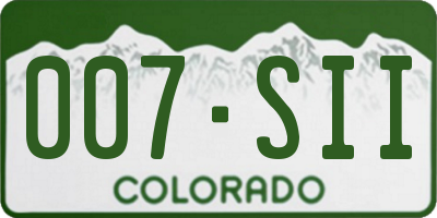 CO license plate 007SII