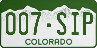 CO license plate 007SIP