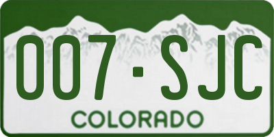 CO license plate 007SJC