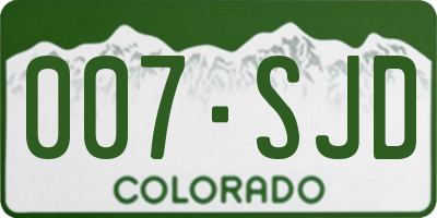 CO license plate 007SJD