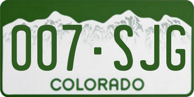 CO license plate 007SJG
