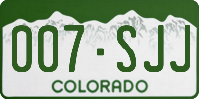 CO license plate 007SJJ