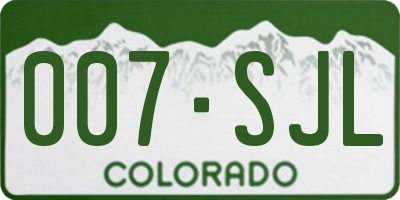 CO license plate 007SJL
