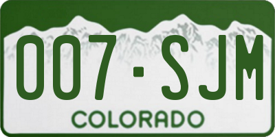 CO license plate 007SJM