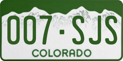 CO license plate 007SJS
