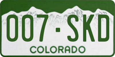 CO license plate 007SKD