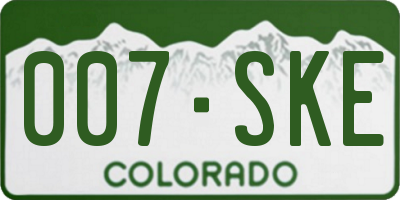CO license plate 007SKE