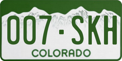 CO license plate 007SKH
