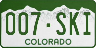 CO license plate 007SKI