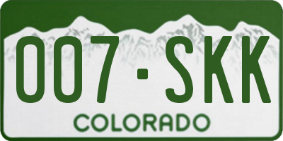 CO license plate 007SKK