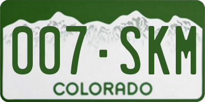 CO license plate 007SKM