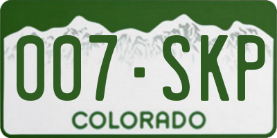 CO license plate 007SKP