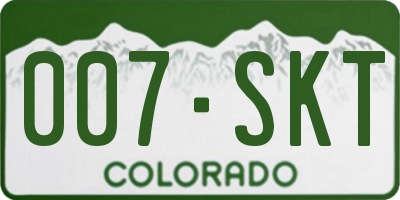 CO license plate 007SKT