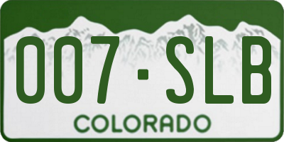 CO license plate 007SLB