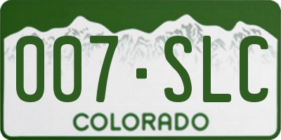 CO license plate 007SLC