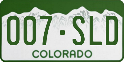 CO license plate 007SLD