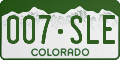 CO license plate 007SLE