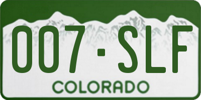 CO license plate 007SLF