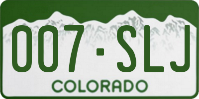 CO license plate 007SLJ
