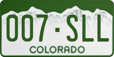 CO license plate 007SLL