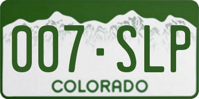 CO license plate 007SLP