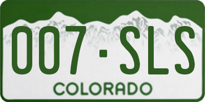 CO license plate 007SLS