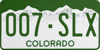 CO license plate 007SLX