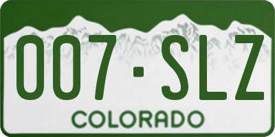 CO license plate 007SLZ