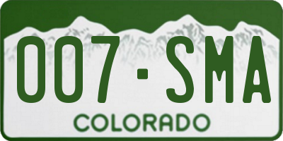 CO license plate 007SMA