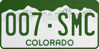 CO license plate 007SMC