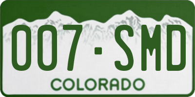 CO license plate 007SMD