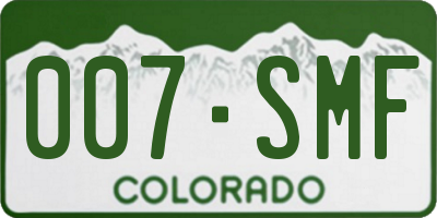 CO license plate 007SMF