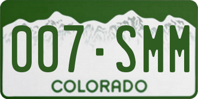 CO license plate 007SMM
